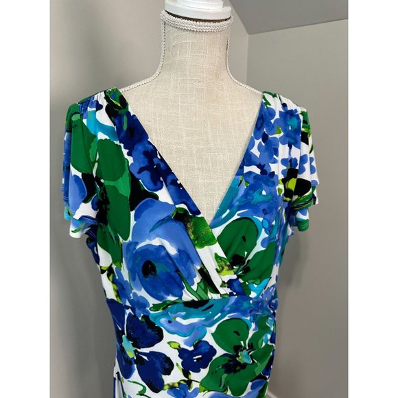 Ralph Lauren Womens Floral Dress 18 XL Blue Floral - Picture 6 of 9